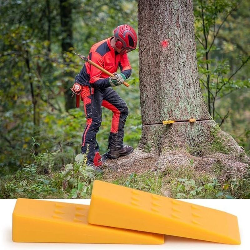 8 Inch Plastic Timber Cutting Wedges 2Pcs Outdoor Tree Work Accessory