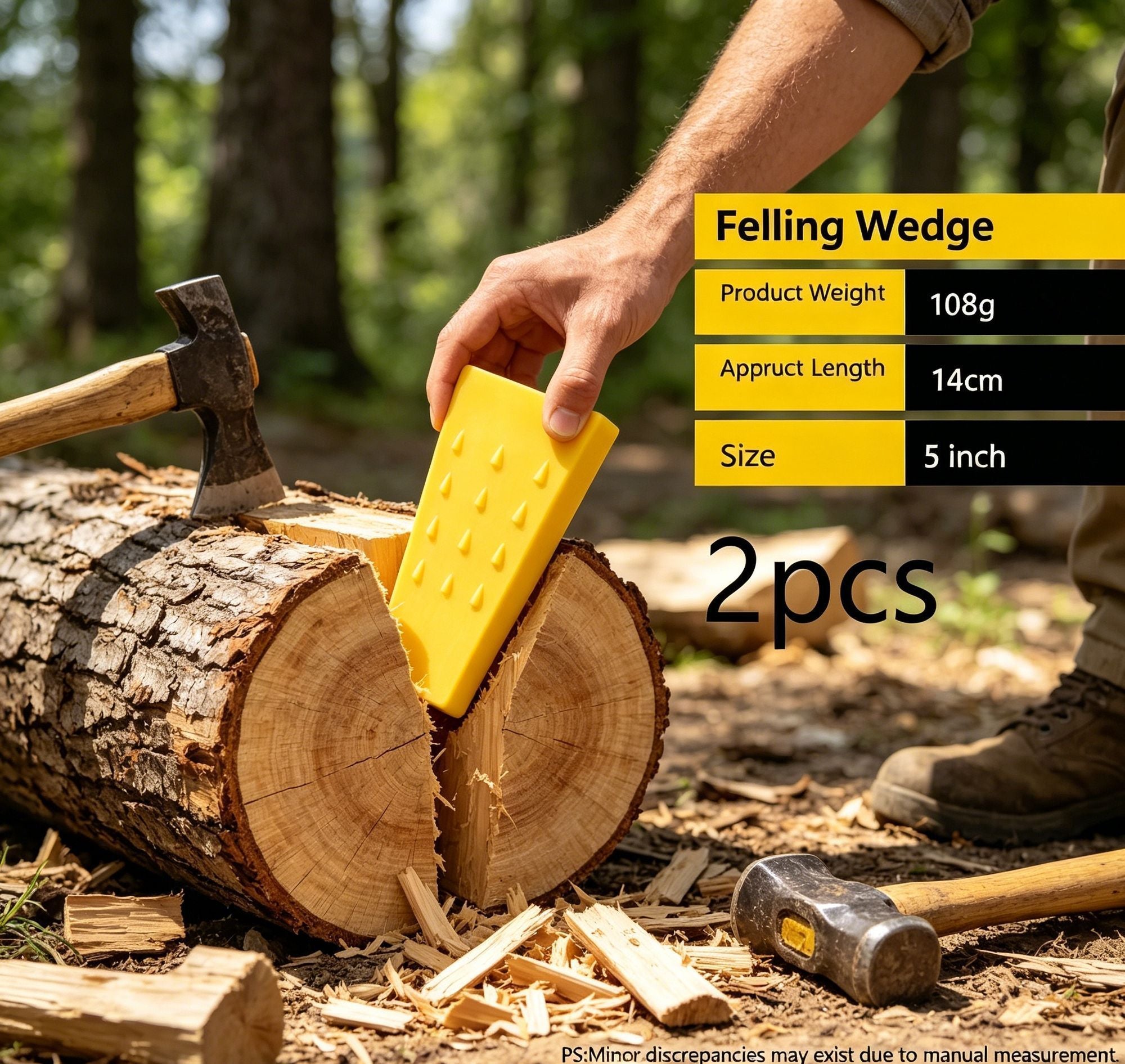 5/8/10 Inch Complete Tree Felling Wedge Set 6Pcs Plastic Garden Timber Tools