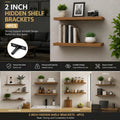 2" Black Hidden T Shelf Bracket 4Pcs w/ 5x60&5x80 Screws