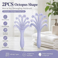 Light Purple Octopus Scalp Massage Brush Gentle Volumising Wet & Dry 2Pcs
