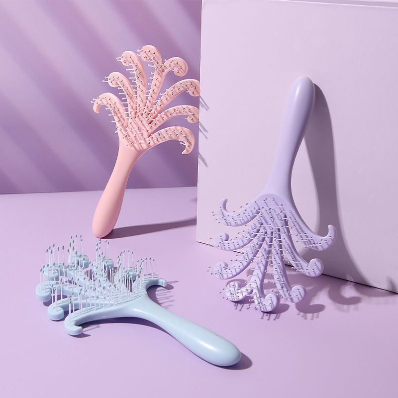 Light Blue Octopus Scalp Massage Brush Gentle Volumising Wet & Dry 2Pcs