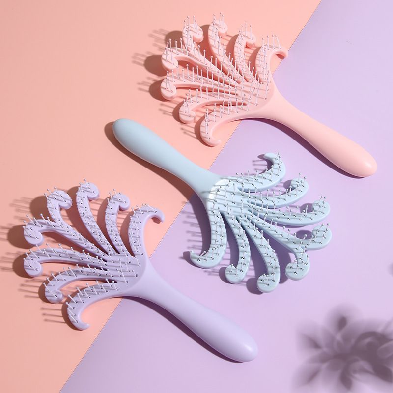 Light Pink & Light Purple Octopus Scalp Brush 2Pcs
