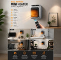 Wall Mounted Mini Fan Heater Remote Timer Portable Electric Heater Home Office