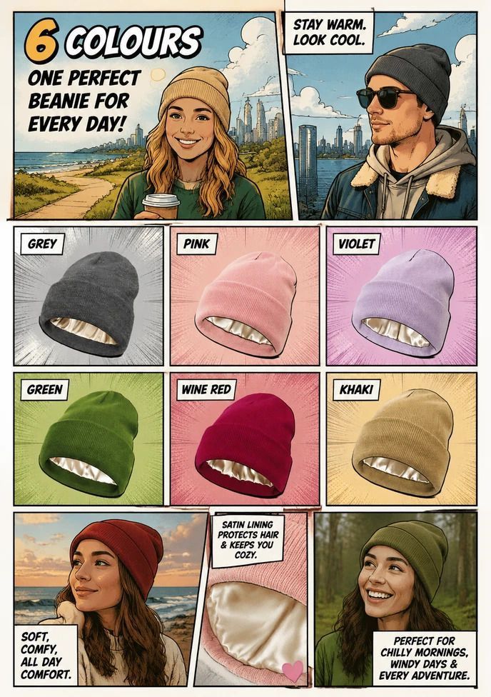 Green Thick Knit Beanie Windproof Simple Winter Headwear 1Pc