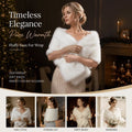 White Ladies Fluffy Faux Fur Wrap Elegant Party Shoulder Cape