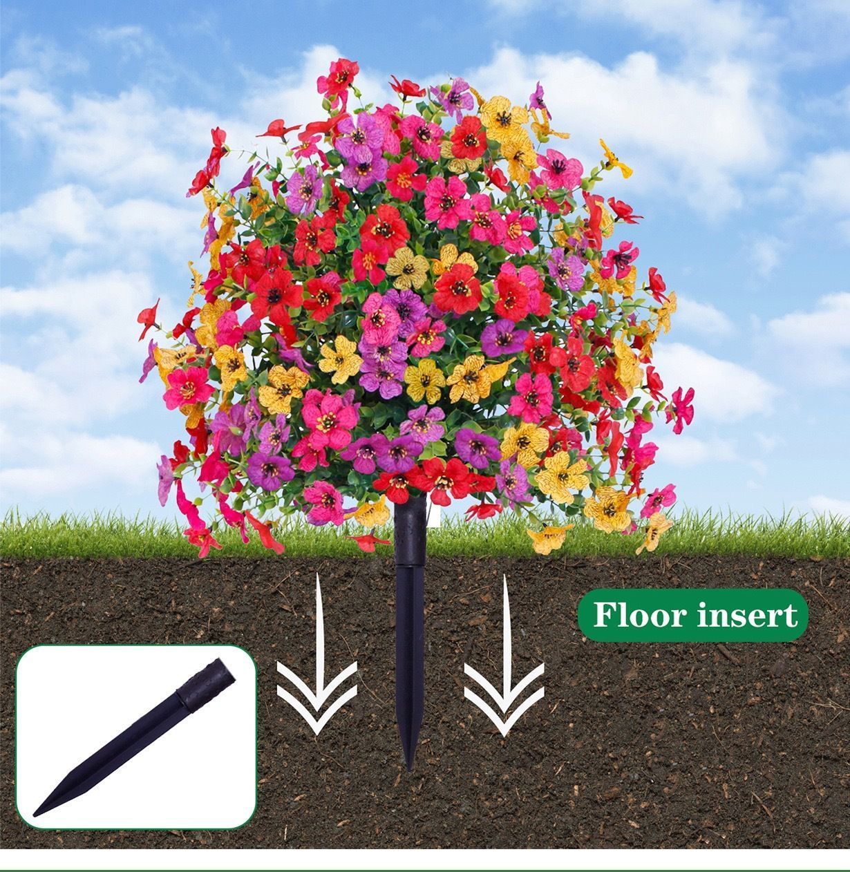Fuchsia Faux Eucalyptus Stems Outdoor Garden Insert Interior Styling Flowers