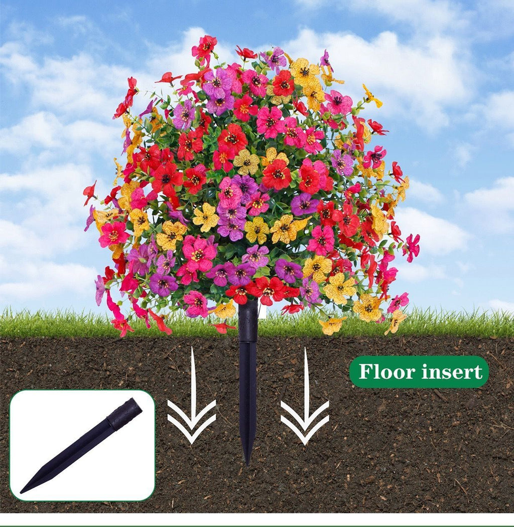 Dual Purple Morning Glory Artificial Greenery Tabletop Floral Prop