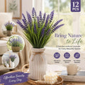 Purple 7 Fork Faux Lavender Spring Grass Artificial Floral Stems 12 Pack
