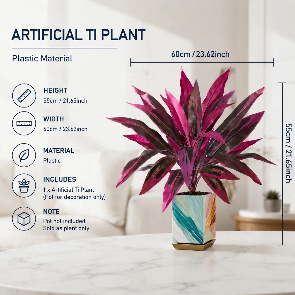 Purple Faux Brazil Wood Dracaena Fragrans House Plant 8 Pack