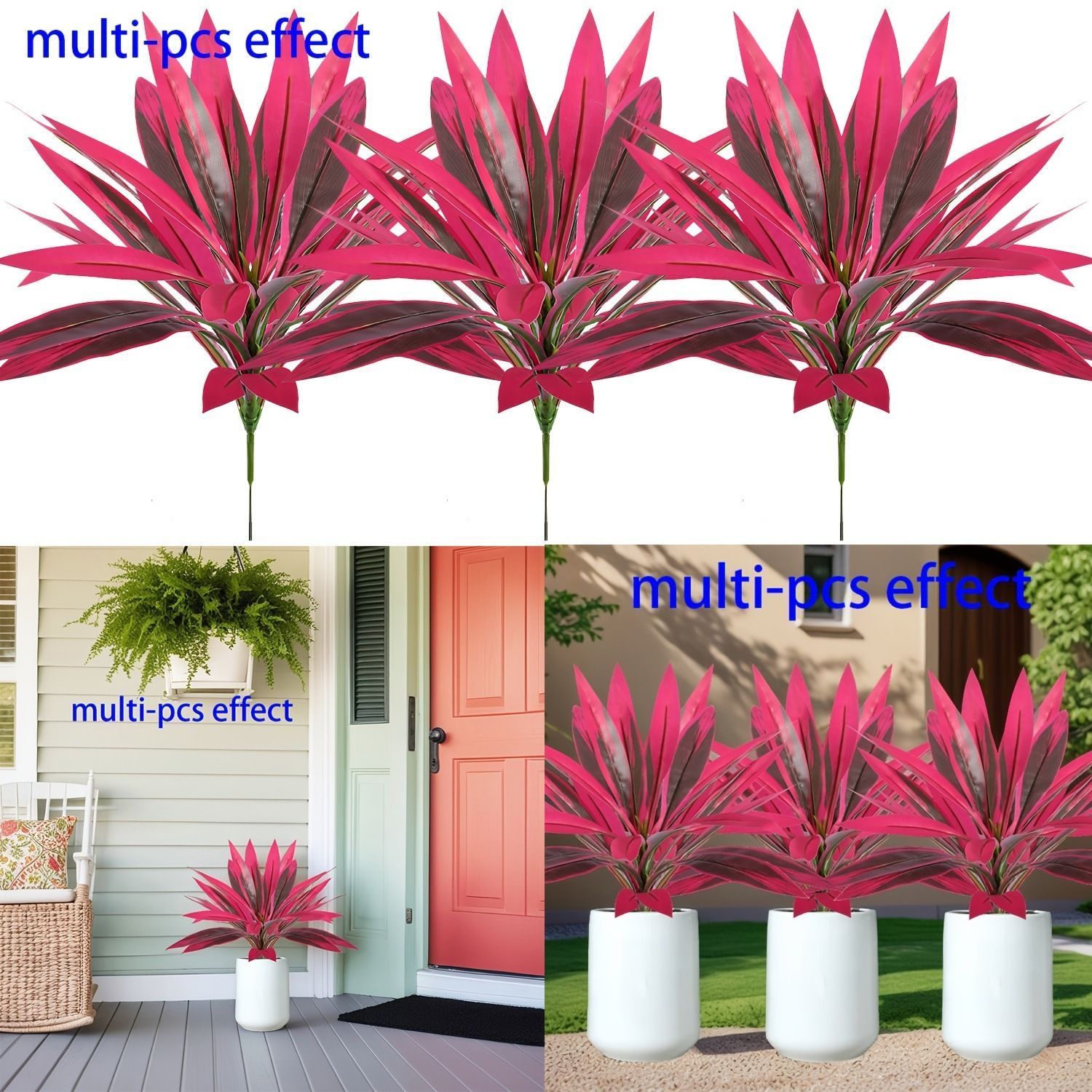 Purple Faux Brazil Wood Dracaena Fragrans House Plant 8 Pack