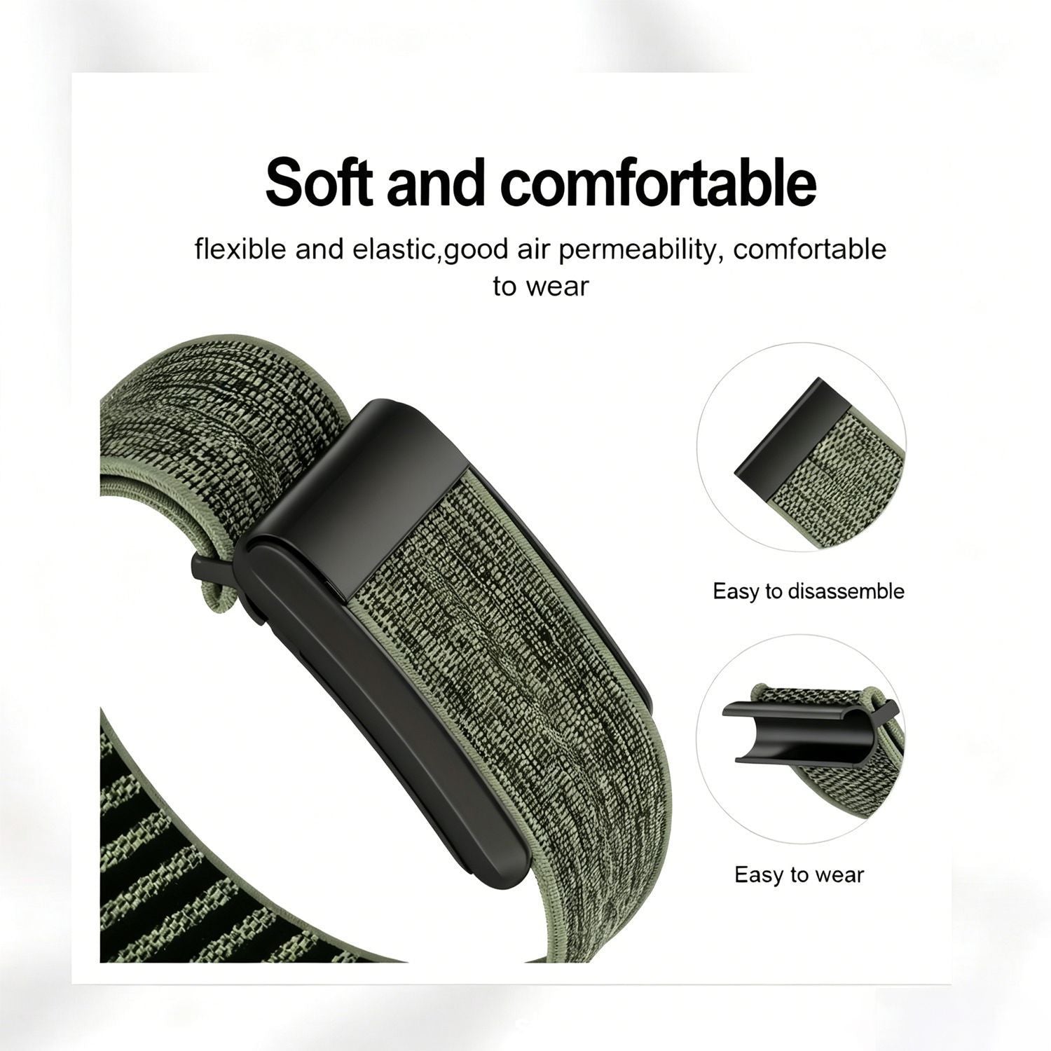 Nylon Sport Watch Strap - Army Green