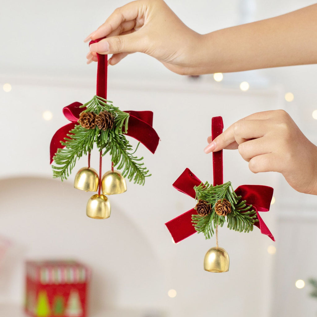 D9 Christmas Pine Wreath Ornament Green 2 Pack
