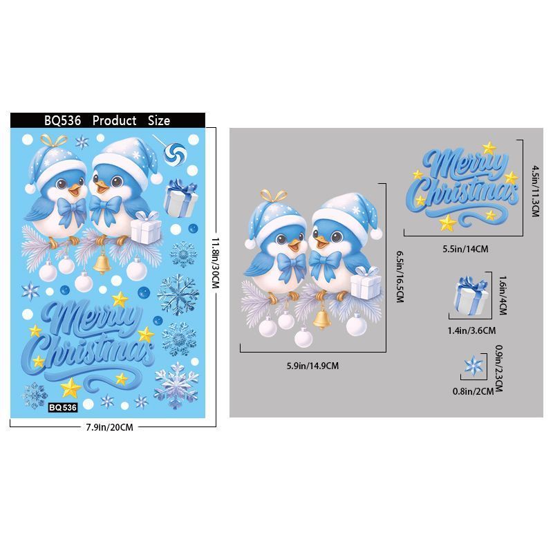 4 Styles Christmas Window Stickers Pack-03
