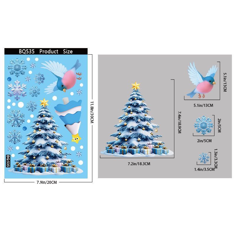 4 Styles Christmas Window Stickers Pack-04