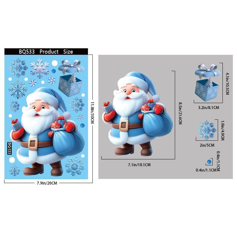 6 Styles Christmas Window Stickers Pack-02