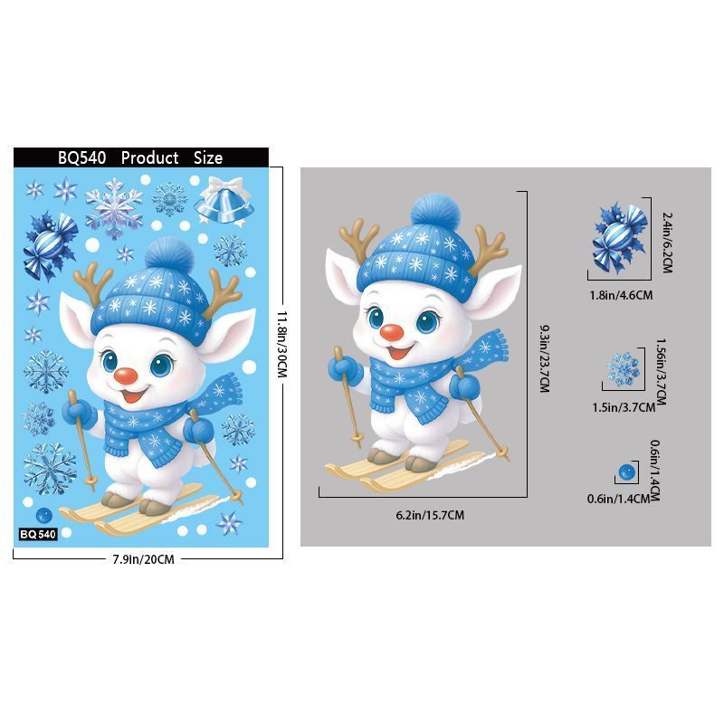 6 Styles Christmas Window Stickers Pack-02