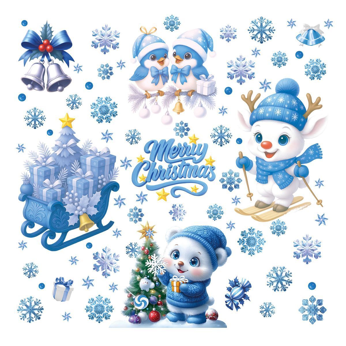 6 Styles Christmas Window Stickers Pack-03