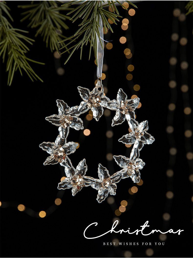 2pcs 3D Five-pointed Star Christmas Ornament Props