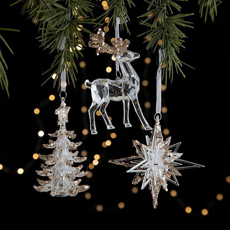 2pcs Unicorn C Christmas Ornament Props