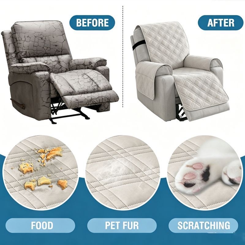 Electric Recliner Sofa Cover - Grey Brown