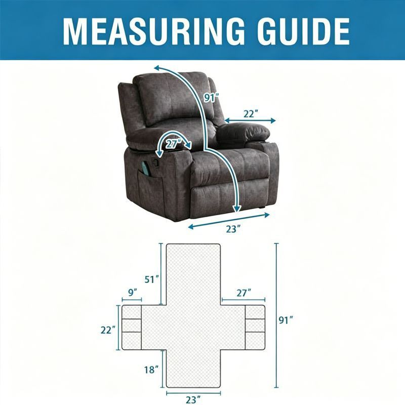 Electric Recliner Sofa Cover - Coffee Brown