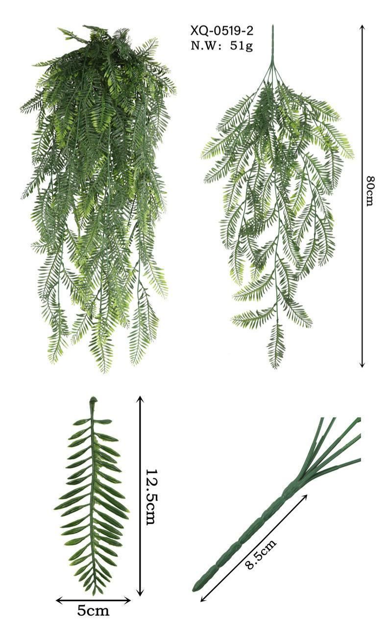 5-Fork Fish Tail Leaf Hanging Vine 3 pieces