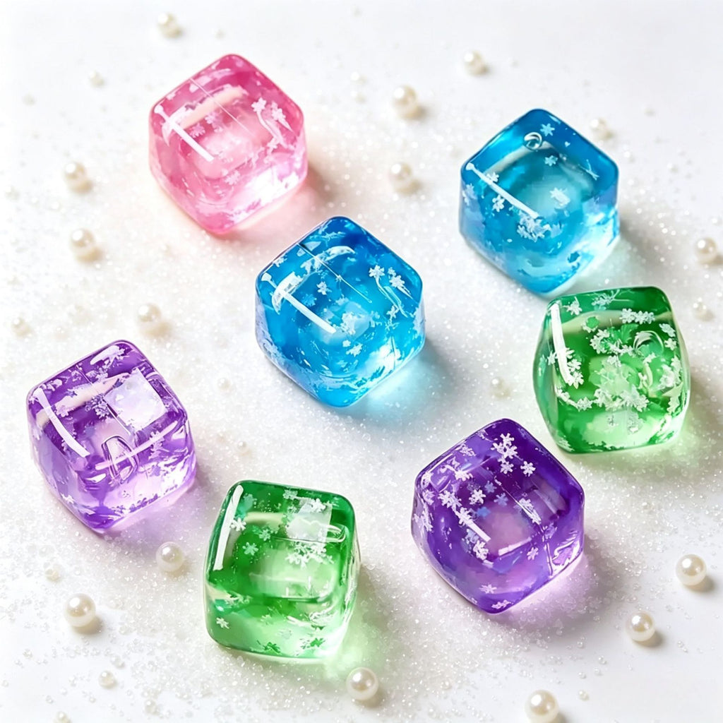 Snowflake Ice Cube Squishy Toy Blue