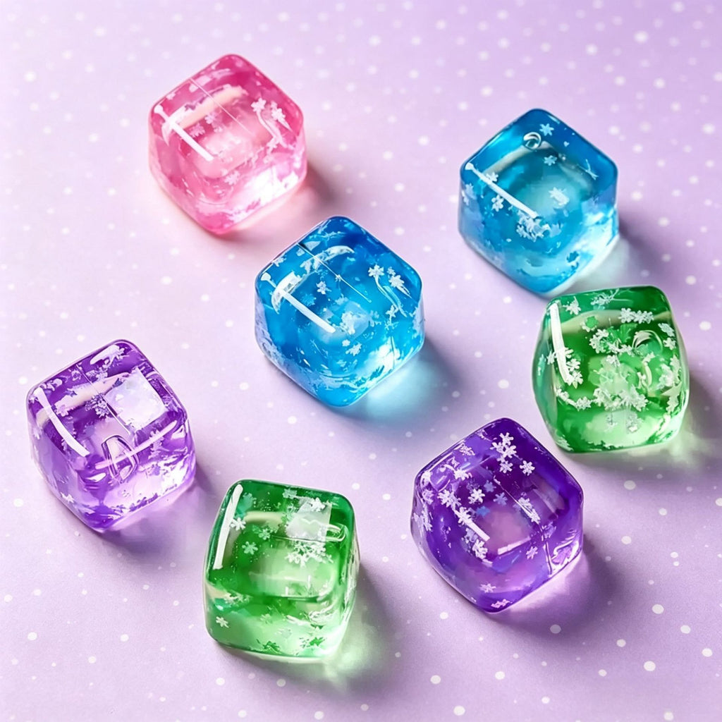 Snowflake Ice Cube Squishy Toy Purple