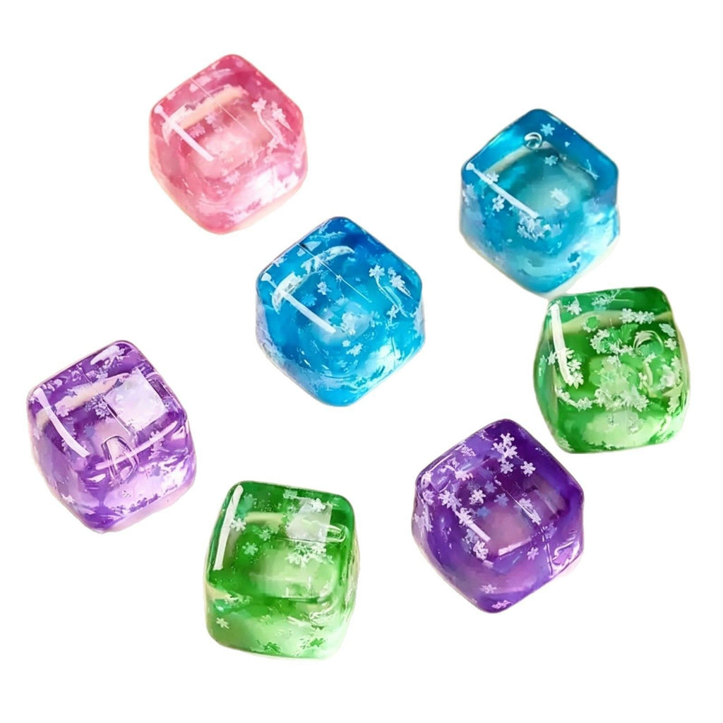 Purple Glitter Snowflake Ice Cube Squishy Toy