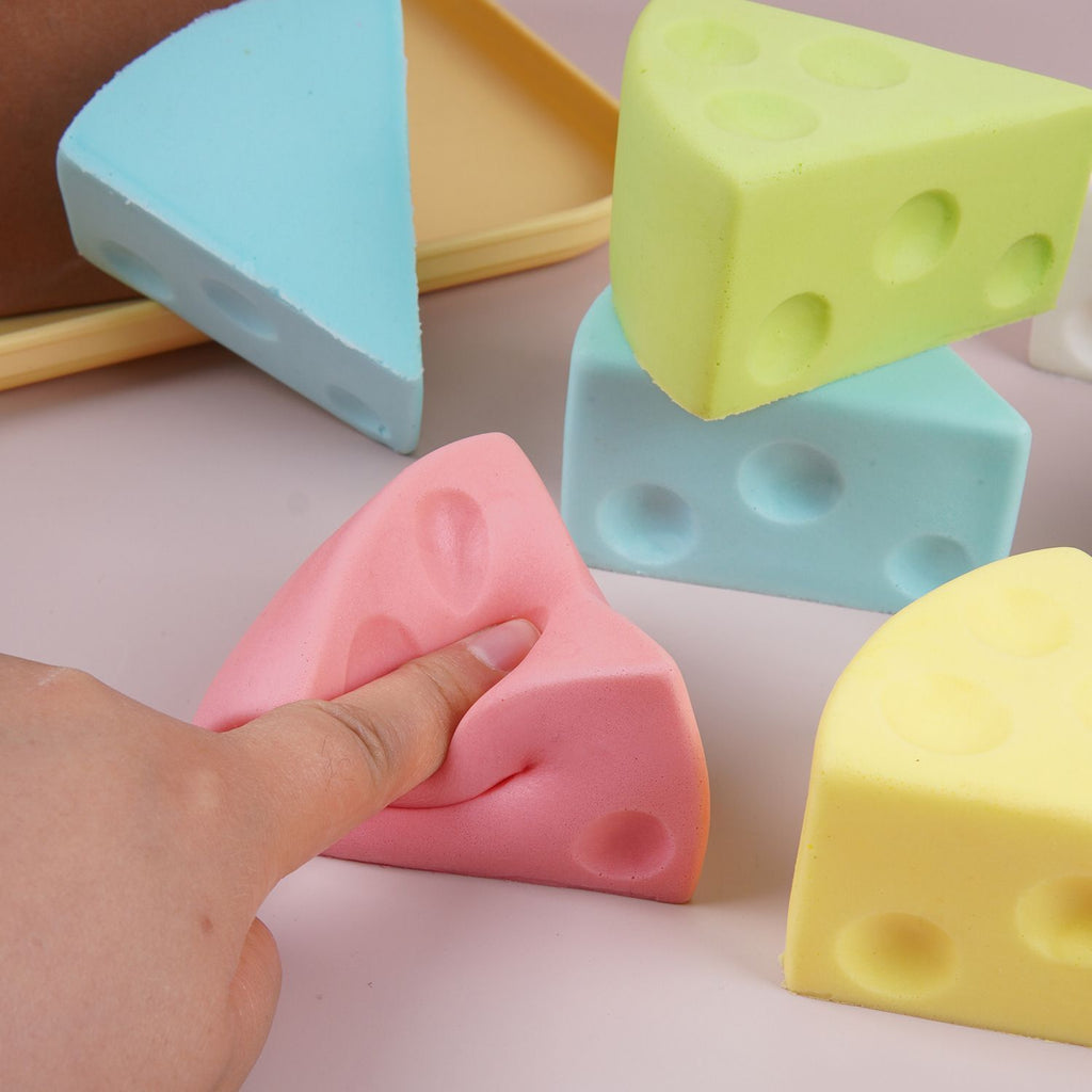 7.5cm Blue Triangle Cheese Squishy Toy