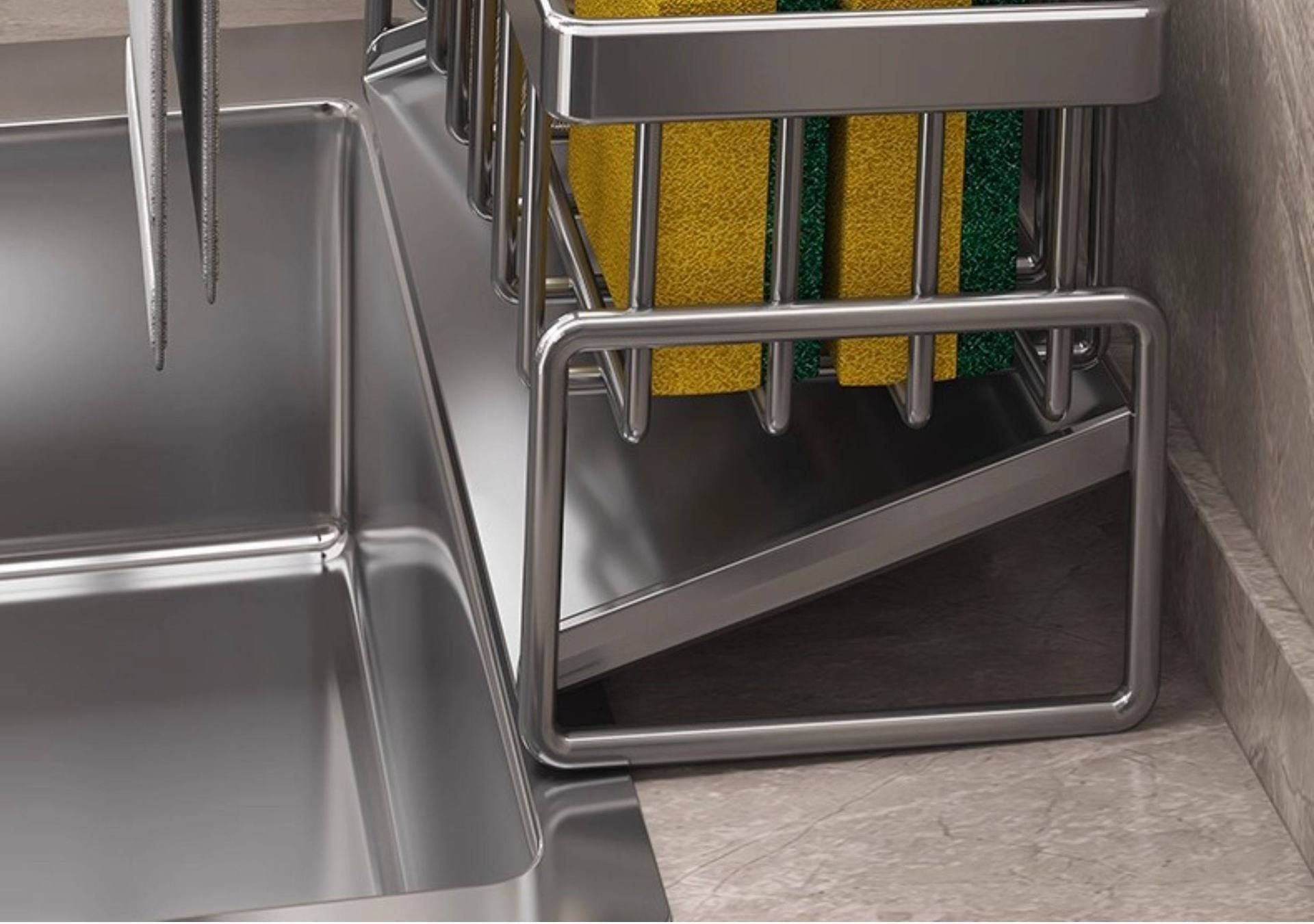 Low Profile Tilted Dish Drying Rack Black 01