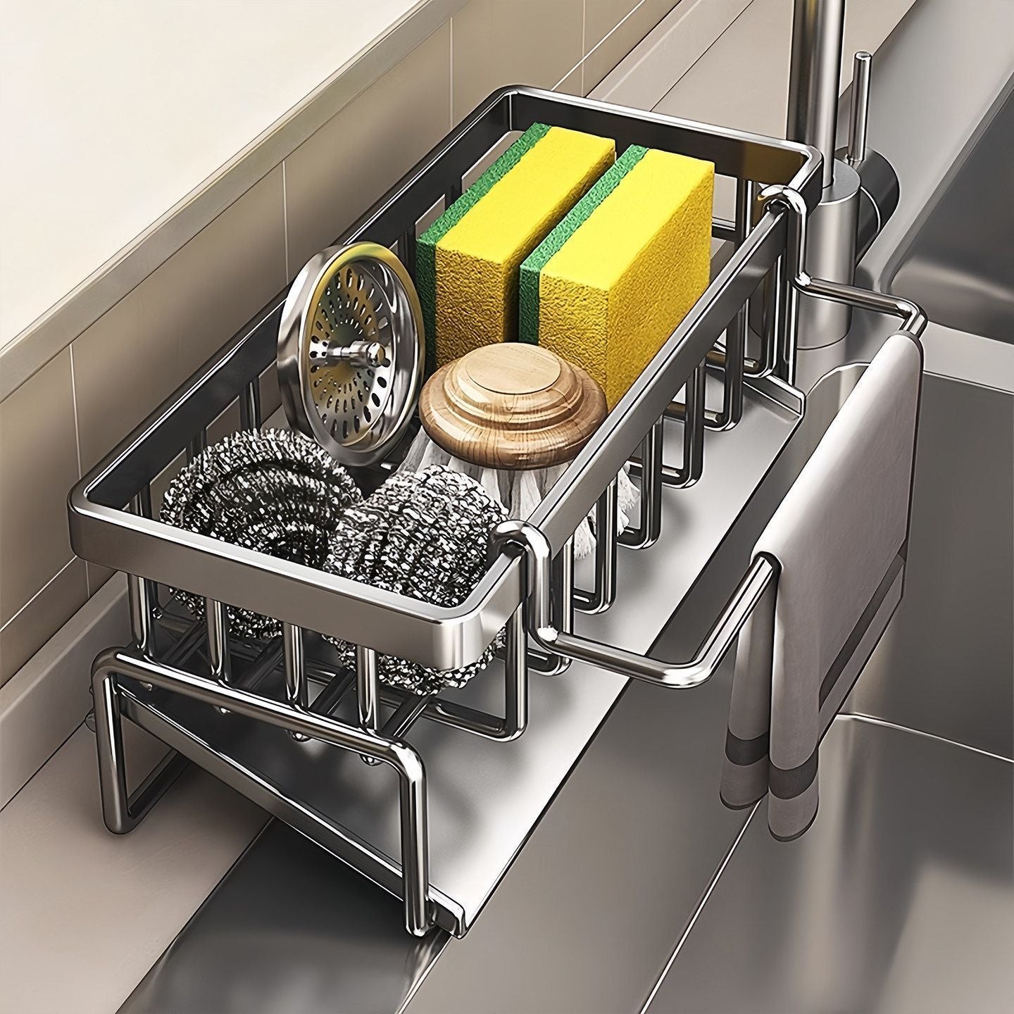 Tall Tilted Dish Drying Rack Black 03