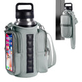 Transparent Single Row 6 Magnet Fitness Water Bottle Bag: HD touchscreen phone pocket, multi-pocket storage, thickened wear-resistant material securely attaches to equipment, one bag handles all sports and travel needs./GREY