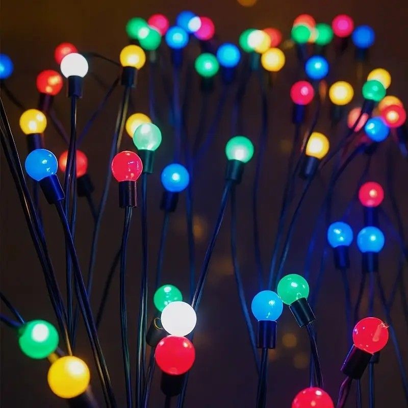 Solar Firefly Wind Light: Charges during the day, glows at night. Sways in the wind like dancing fireflies, lighting up your yard with romance./6 Lamp holder [warm light] is always on