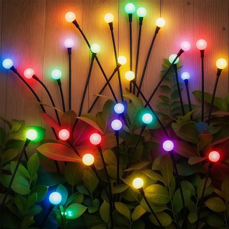 Solar Firefly Wind Light: Charges during the day, glows at night. Sways in the wind like dancing fireflies, lighting up your yard with romance./6 lamp holder [color] is always on