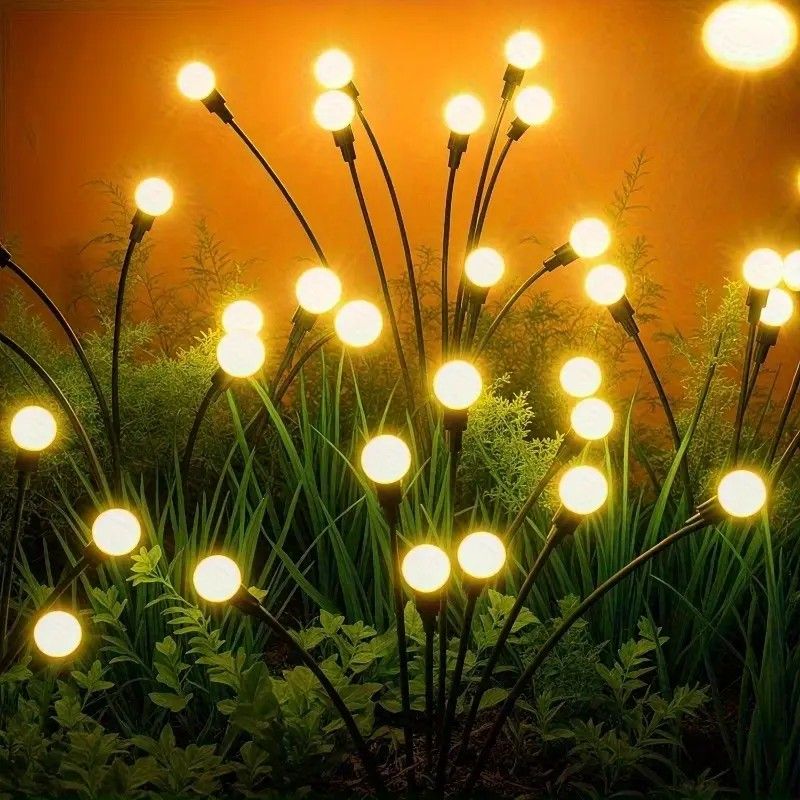 Solar Firefly Wind Light: Charges during the day, glows at night. Sways in the wind like dancing fireflies, lighting up your yard with romance./6 lamp holder [color] is always on
