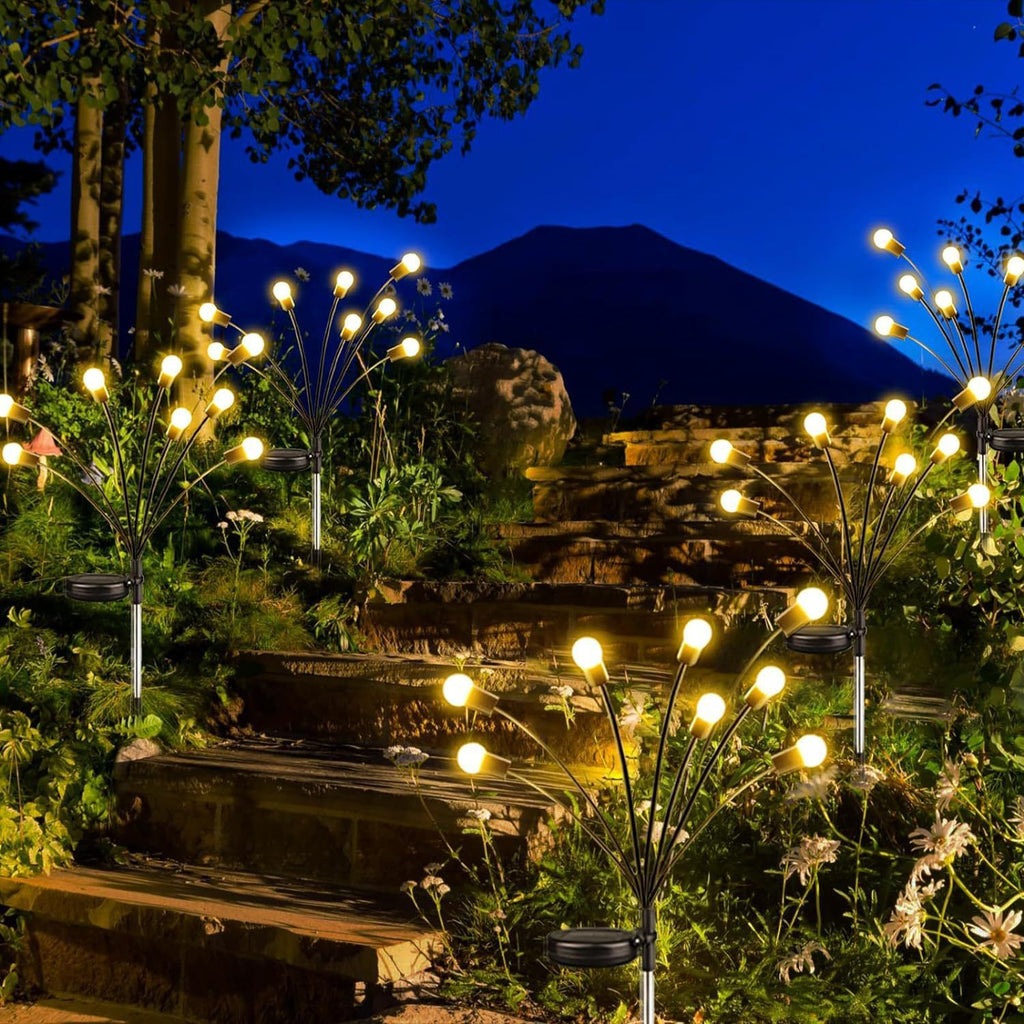 Solar Firefly Wind Light: Charges during the day, glows at night. Sways in the wind like dancing fireflies, lighting up your yard with romance./6 lamp holder [color] is always on