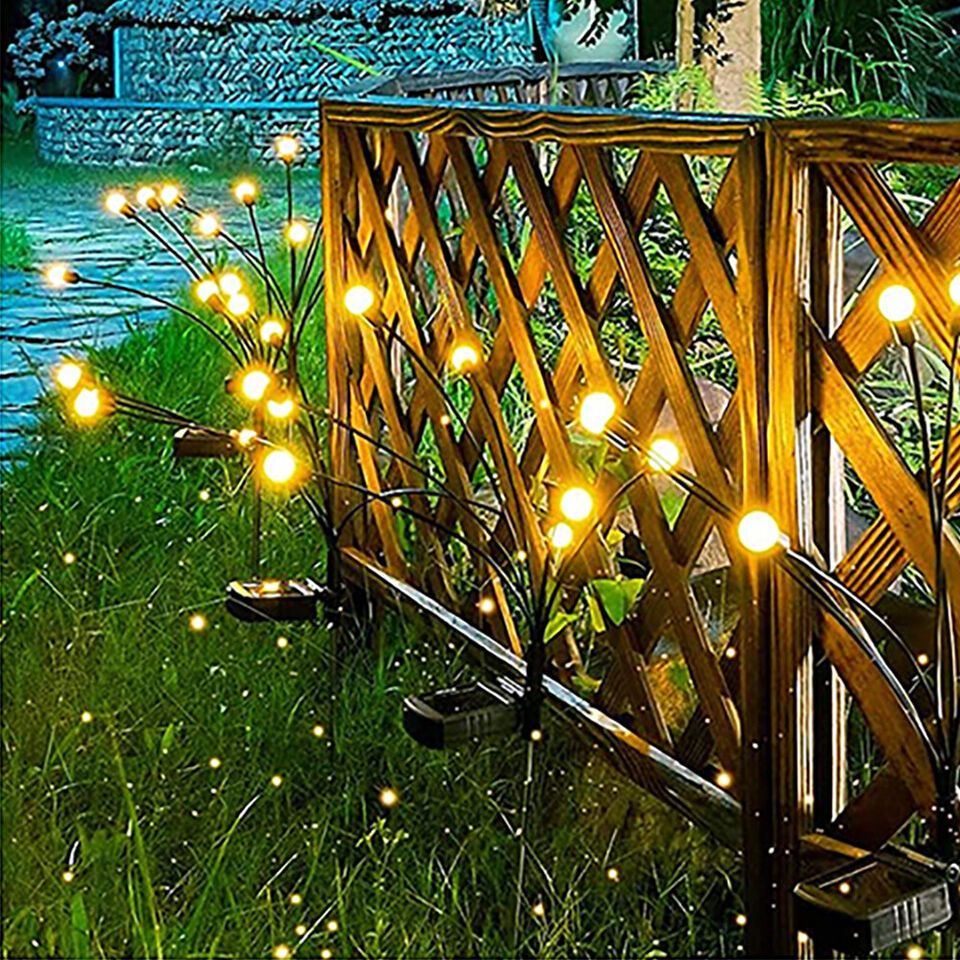Solar Firefly Wind Light: Charges during the day, glows at night. Sways in the wind like dancing fireflies, lighting up your yard with romance./6 lamp holder [color] is always on