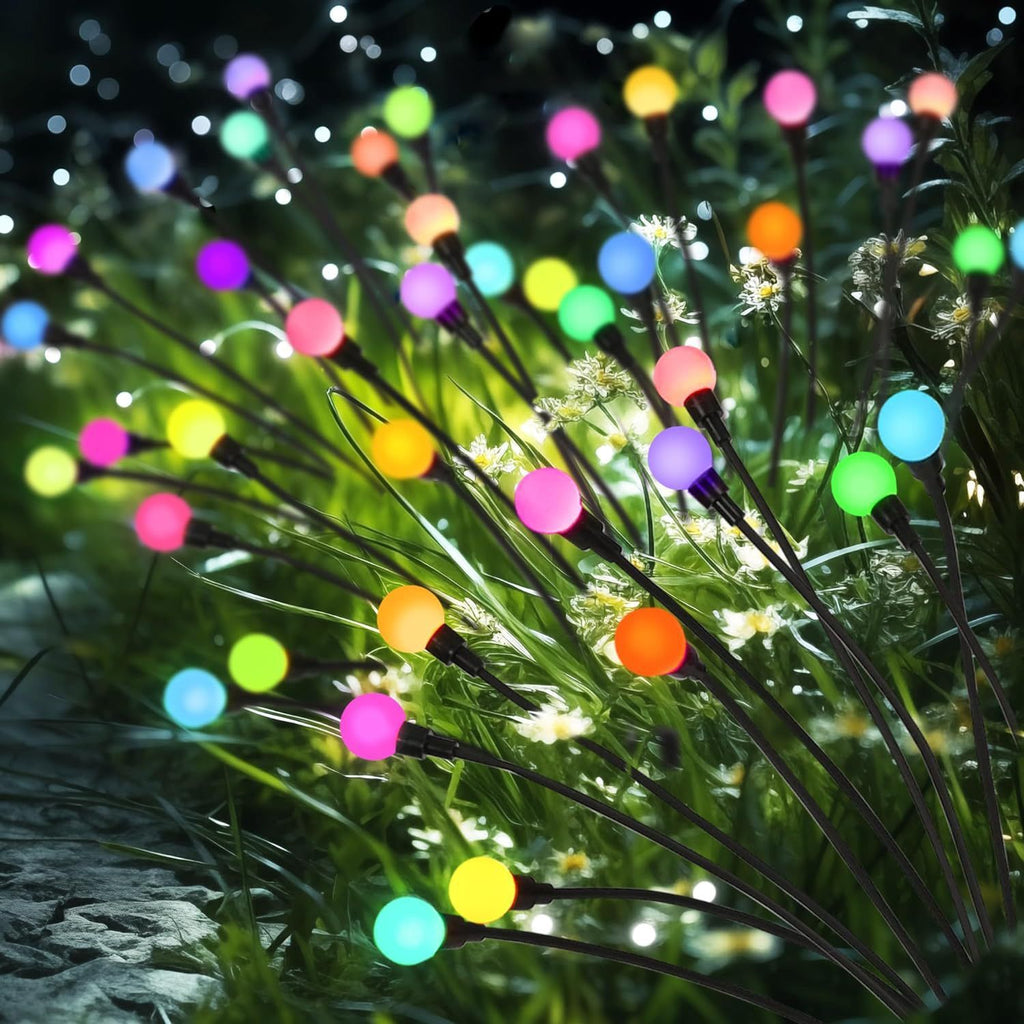 Solar Firefly Wind Light: Charges during the day, glows at night. Sways in the wind like dancing fireflies, lighting up your yard with romance./8 lamp holder [color] is always on