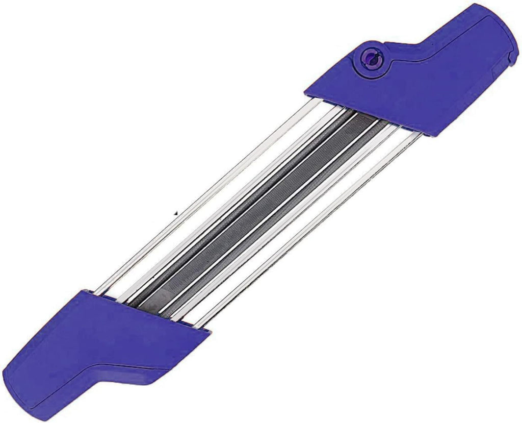 Chain saw file: upgraded lightweight, battery-free and portable, precision sharpening for 3/8-inch saw chain, single-direction reciprocating operation, essential tool for outdoor gardening and forestry maintenance.(White-with 4.8 file)