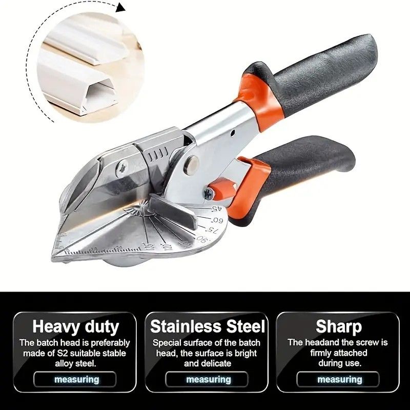 Multi-Angle Cutting Shear, Woodworking Precision Tool, 135-Degree Adjustable, Imported Steel, DIY & Trim Finishing Tool