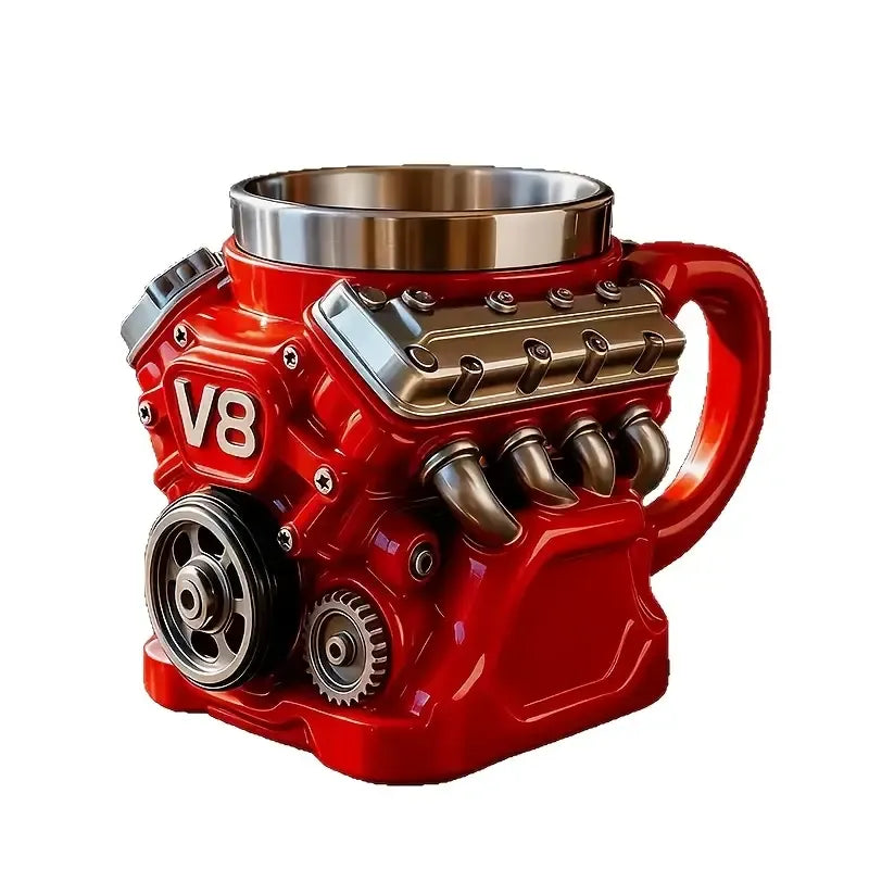 V8 Engine Mug: A must-have for car enthusiasts. Hold the engine in your hand, sip with speed and passion.