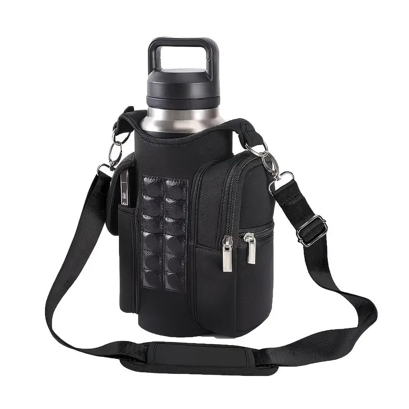 Double Row 12 Magnet Sports Water Bottle Bag: Magnetic attachment stays rock-solid, multi-scenario compatibility frees your hands, thickened wear-resistant fabric with thoughtful details, making sports and travel worry-free and efficient./PINK