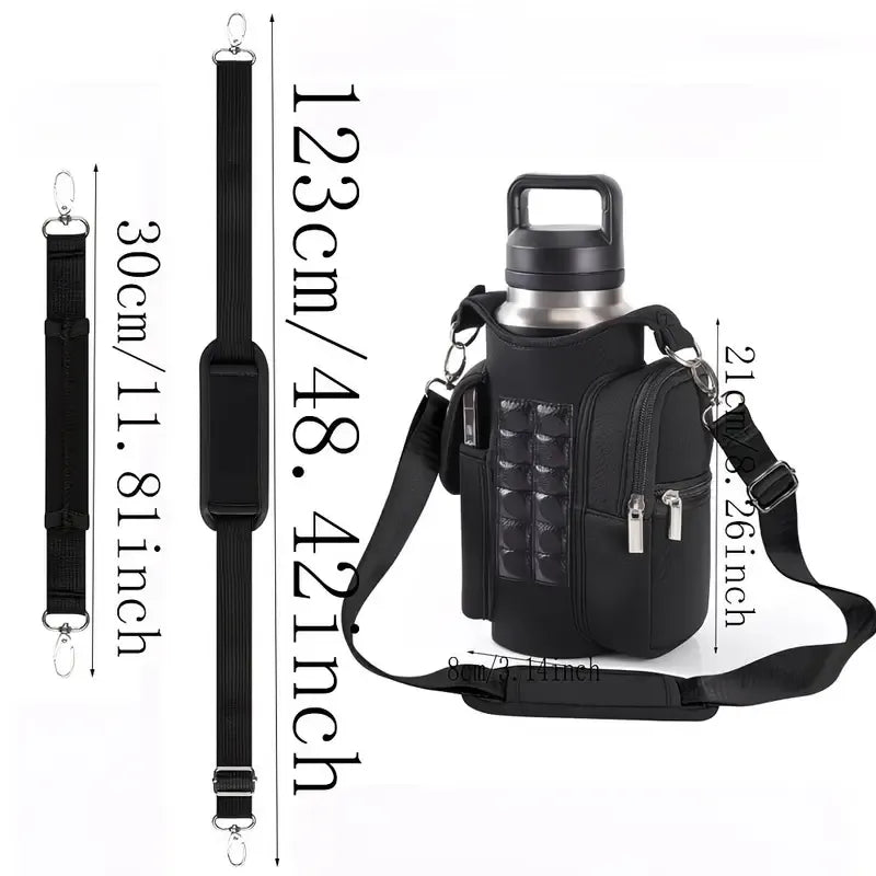 Double Row 12 Magnet Sports Water Bottle Bag: Magnetic attachment stays rock-solid, multi-scenario compatibility frees your hands, thickened wear-resistant fabric with thoughtful details, making sports and travel worry-free and efficient./PINK