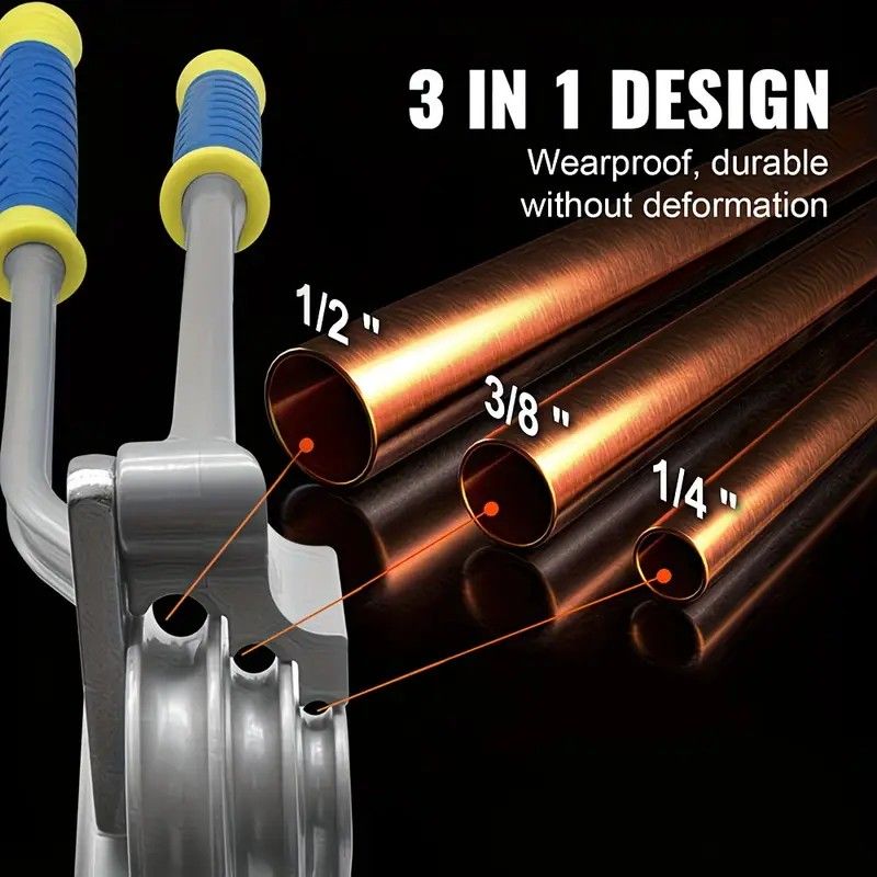 Multifunctional Manual Tube Bender, 0-180° Precision Bending, Compatible with Three Pipe Diameters, Effortless and Easy to Operate