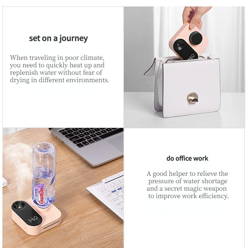 Winter Dryness Savior! Portable Humidifier Goes Viral, Your On-the-Go Hydration Essential for Business Trips and Office(WHITE)