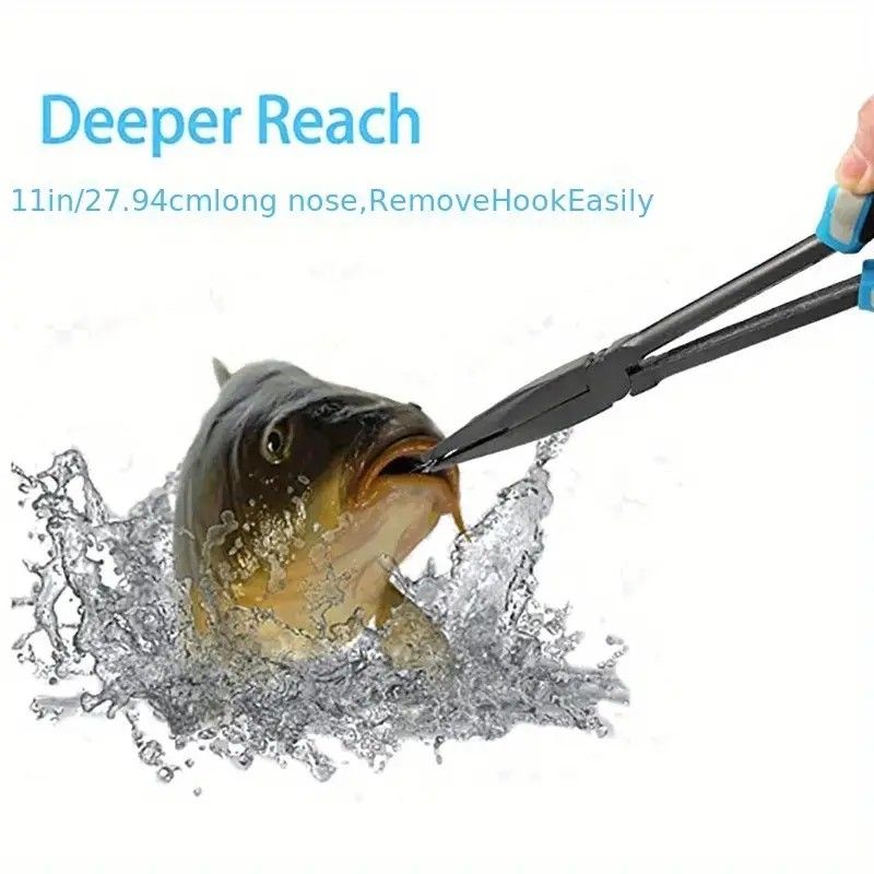 Multi-functional Fishing Pliers - Long Nose, Rust-proof & Anti-slip, Easy Hook Removal & Fish Control(Red bending pliers）