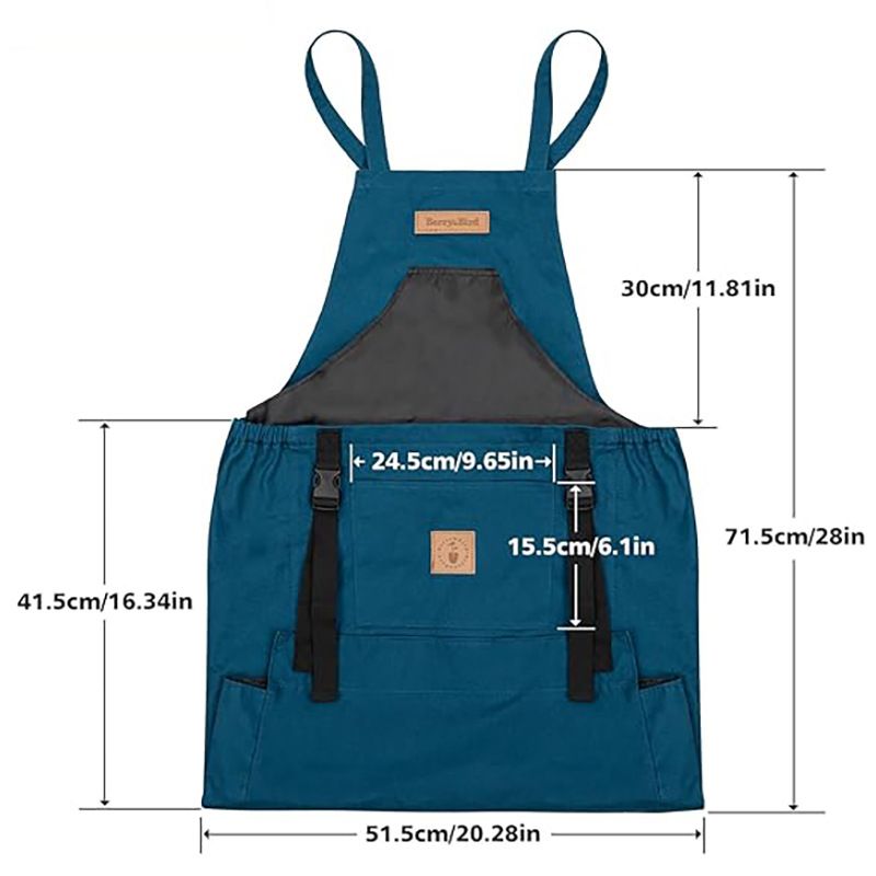 Oxford Cloth Waterproof Gardening Apron, Large Capacity Kangaroo Pocket, Cross Back Straps Comfortable, Great Helper for Picking and Weeding(purple)