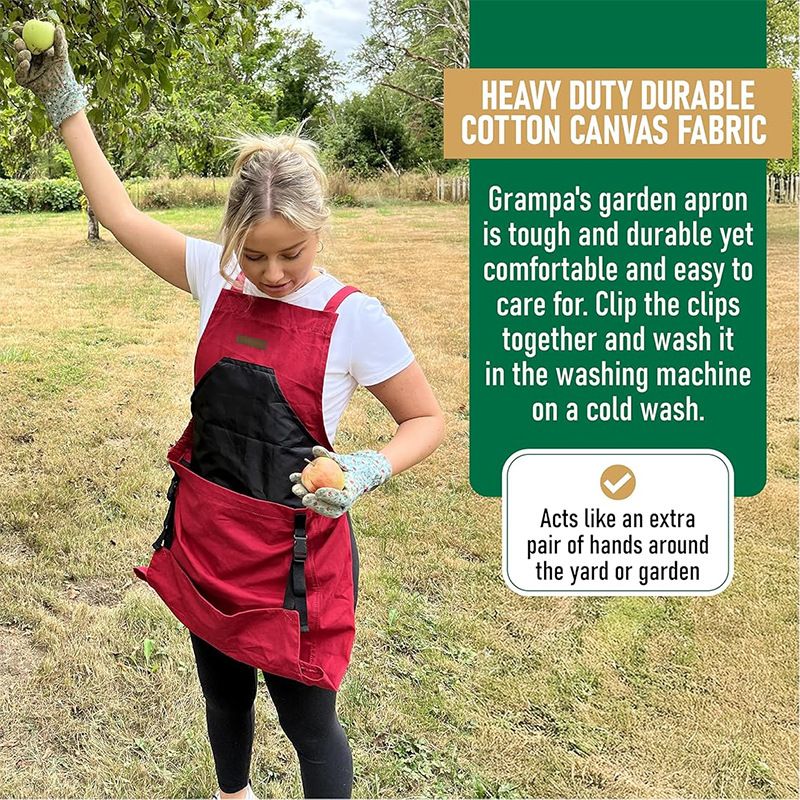 Oxford Cloth Multifunctional Gardening Apron, Thickened Durable Lightweight Large Pocket, Back Cross Straps Unisex(GREEN)