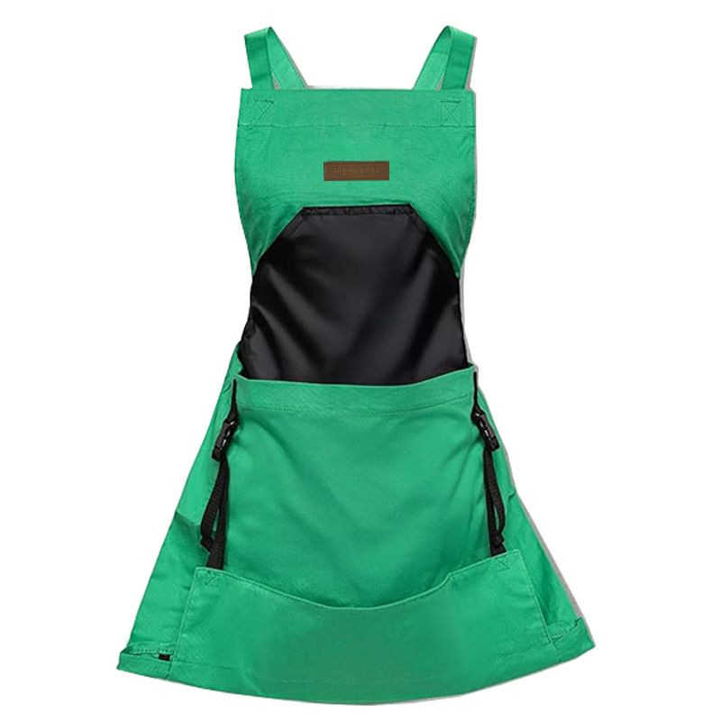 Oxford Cloth Multifunctional Gardening Apron, Thickened Durable Lightweight Large Pocket, Back Cross Straps Unisex(YELLOW)